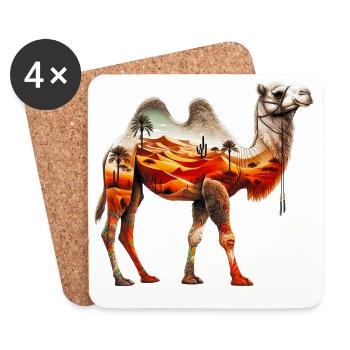 Chameau - Dessous de verre (lot de 4) - blanc - Devant