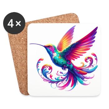 Colibri - Dessous de verre (lot de 4) - blanc - Devant