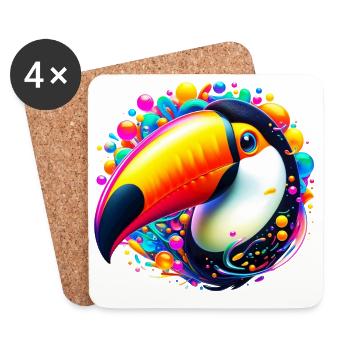 Toucan - Coasters (set of 4) - white - Front