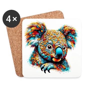 Koala - Dessous de verre (lot de 4) - blanc - Devant