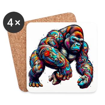 Gorilla - Coasters (set of 4) - white - Front