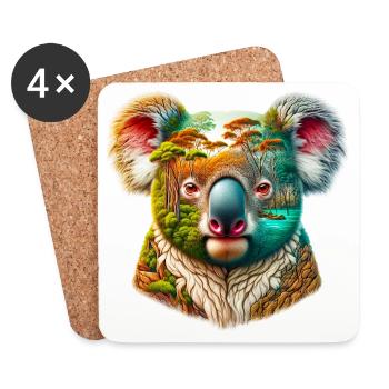 Koala - Dessous de verre (lot de 4) - blanc - Devant