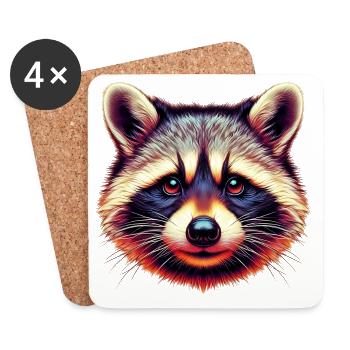 Raccoon - Coasters (set of 4) - white - Front