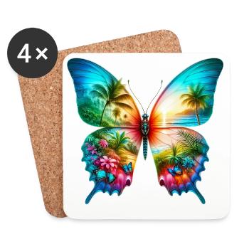 Butterfly - Coasters (set of 4) - white - Front