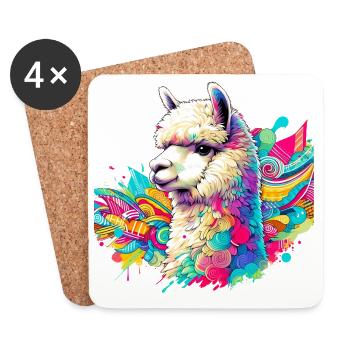 Alpaca - Coasters (set of 4) - white - Front