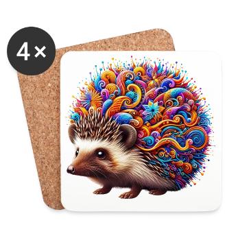Igel - Untersetzer (4er-Set) - Weiß - Vorne