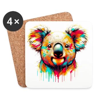 Koala - Dessous de verre (lot de 4) - blanc - Devant