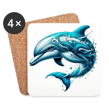 Dolphin - Coasters (set of 4) - white - Front