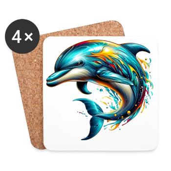 Dolphin - Coasters (set of 4) - white - Front