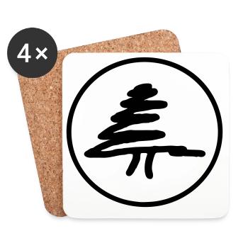 Fir tree in a circle - Coasters (set of 4) - white - Front
