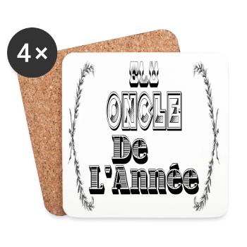 Elu Oncle Année Tonton - Dessous de verre (lot de 4) - blanc - Devant