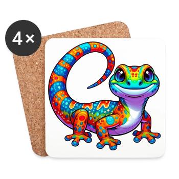 Gecko - Untersetzer (4er-Set) - Weiß - Vorne