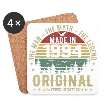 Original 1994 Retro 1994 Cadeau Anniversaire 1994 - Dessous de verre (lot de 4) - blanc - Devant