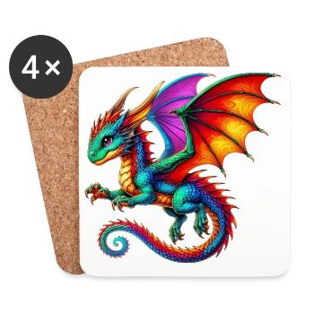 Dragon - Coasters (set of 4) - white - Front