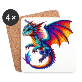 Dragon - Coasters (set of 4) - white - Front