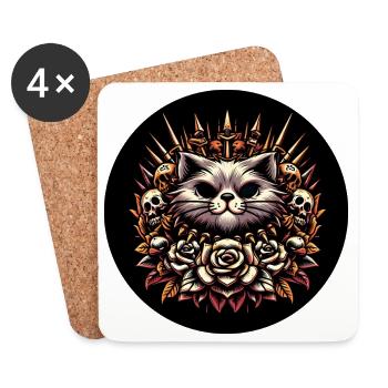 Evil cat - Untersetzer (4er-Set) - Weiß - Vorne