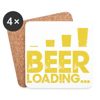 Chargement de la bière Typographie en détresse - Dessous de verre (lot de 4) - blanc - Devant