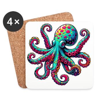 Octopus - Coasters (set of 4) - white - Front