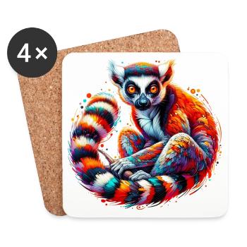 Lemur - Coasters (set of 4) - white - Front