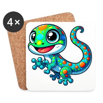 Gecko - Coasters (set of 4) - white - Front