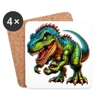 Dinosaure - Dessous de verre (lot de 4) - blanc - Devant