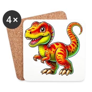 Dinosaurier - Untersetzer (4er-Set) - Weiß - Vorne