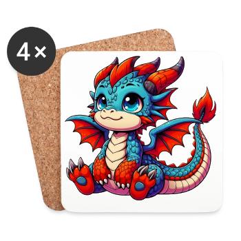 Dragon - Coasters (set of 4) - white - Front