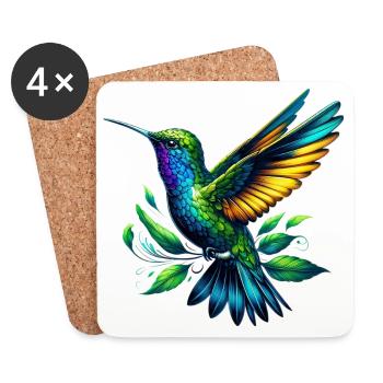 Colibri - Dessous de verre (lot de 4) - blanc - Devant