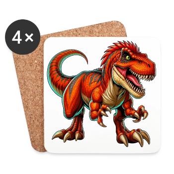 Dinosaurier - Untersetzer (4er-Set) - Weiß - Vorne
