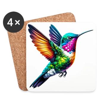Colibri - Dessous de verre (lot de 4) - blanc - Devant