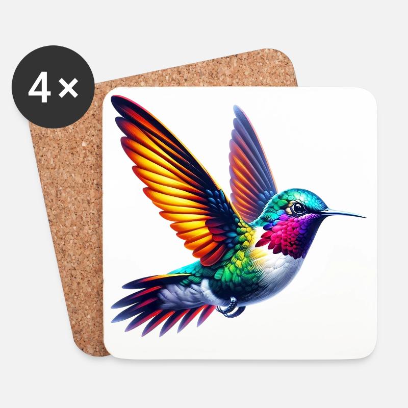 Kolibri - Untersetzer (4er-Set) - Weiß