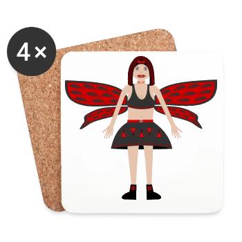 Gothic Fantasy Fairy Cinnabar - Coasters (set of 4) - white - Front