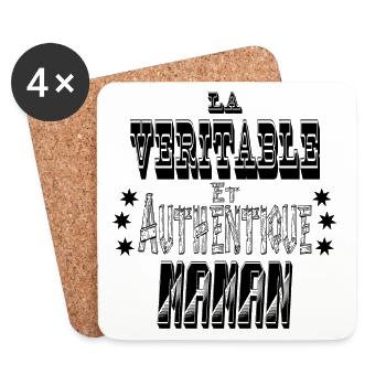 La Véritable et Authentique Maman - Dessous de verre (lot de 4) - blanc - Devant