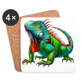 Leguan - Untersetzer (4er-Set) - Weiß - Vorne