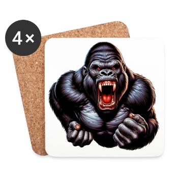 Gorilla - Coasters (set of 4) - white - Front