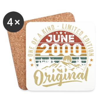 June 2000 Vintage Birthday Gift June 2000 - Coasters (set of 4) - white - Front