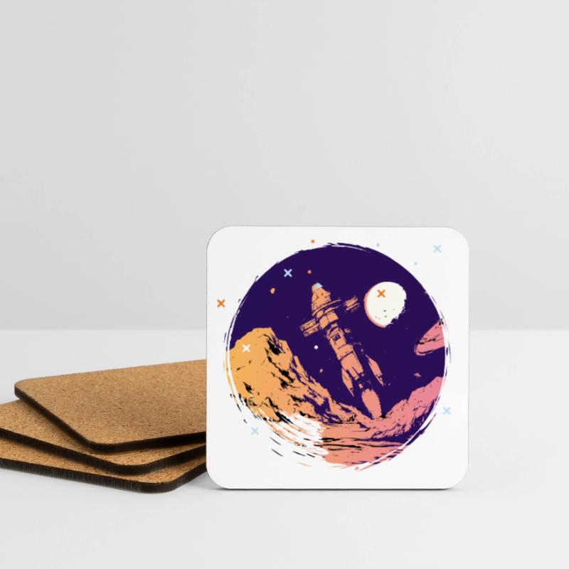 fusée espace école de l’espace début Allez nerd de l’espace Dessous de verre (lot de 4)