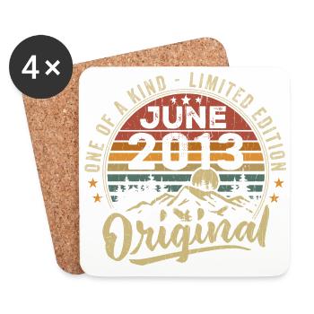 Juin 2013 Vintage Cadeau D’anniversaire 2013 Juin - Dessous de verre (lot de 4) - blanc - Devant