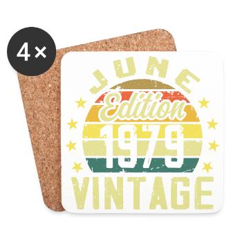 June 1979 June Retro June 1979 Birthday Gift - Coasters (set of 4) - white - Front