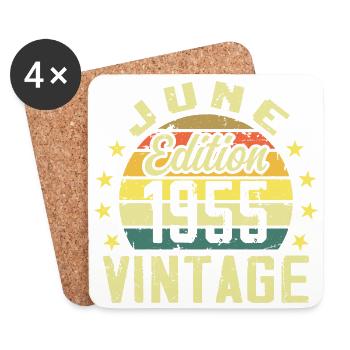 June 1955 June Birthday Gift June 1955 Retro - Coasters (set of 4) - white - Front