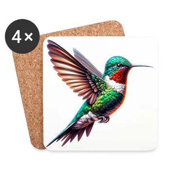 Colibri - Dessous de verre (lot de 4) - blanc - Devant