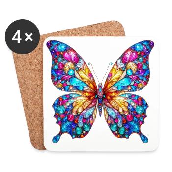 Butterfly - Coasters (set of 4) - white - Front