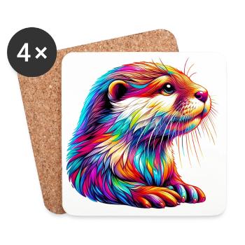 Otter - Untersetzer (4er-Set) - Weiß - Vorne