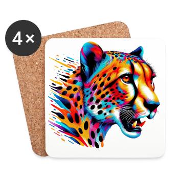Cheetah - Coasters (set of 4) - white - Front