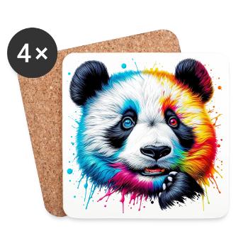 Panda - Untersetzer (4er-Set) - Weiß - Vorne