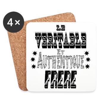 Le Véritable et Authentique Frère - Dessous de verre (lot de 4) - blanc - Devant