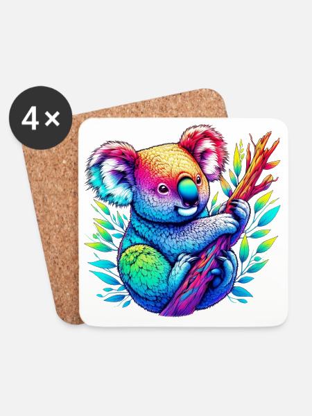Koala - Untersetzer (4er-Set) - Weiß
