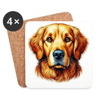 Golden Retriever Labrador Hund - Untersetzer (4er-Set) - Weiß - Vorne