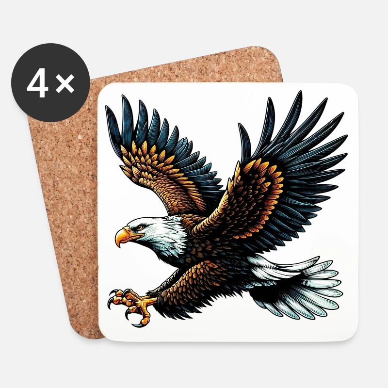 Adler - Untersetzer (4er-Set) - Weiß