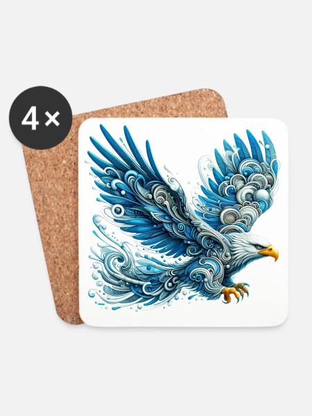 Adler - Untersetzer (4er-Set) - Weiß